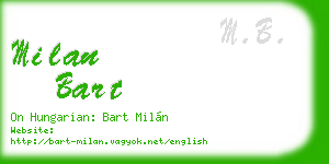 milan bart business card